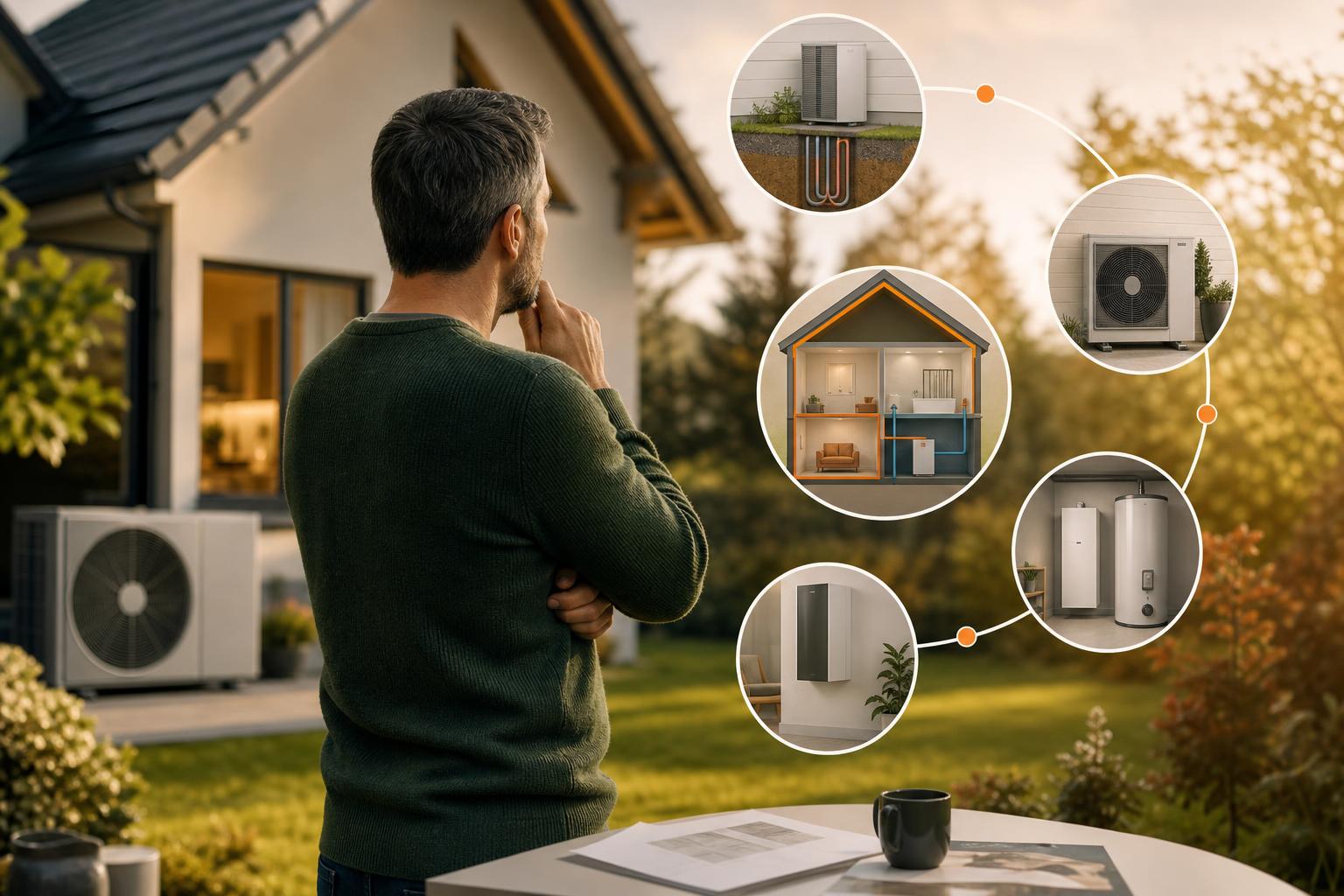 Välja värmepump – AI-genererad illustration av projektets bostadsmiljö.